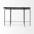 Pinera III Console Table - Black Slate with Iron Base | Calgary Furniture Store