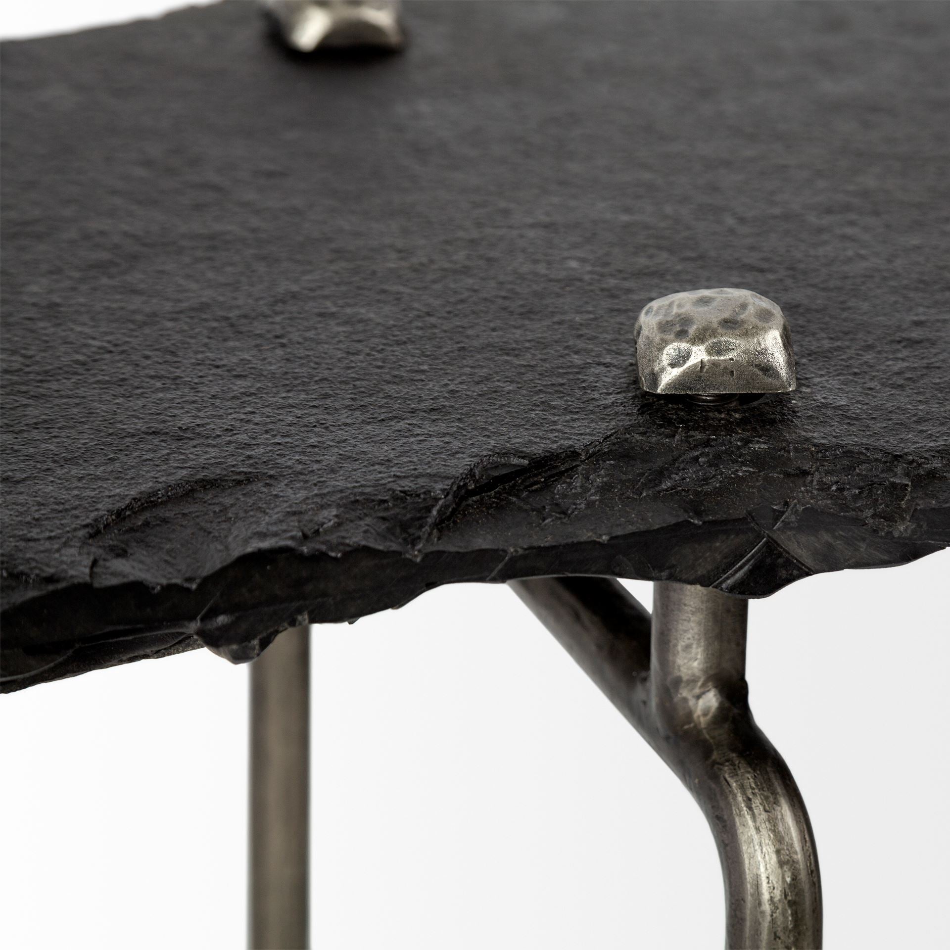 Black Slate Console Table With Iron Base Black Slate Console Table With Iron Base