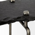 Pinera III Console Table - Black Slate with Iron Base | Calgary Furniture Store