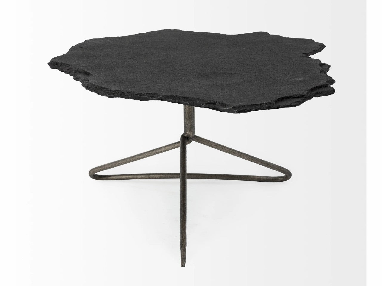 Pinera Coffee Table - Black Slate With Iron Base | Calgary Furniture Store