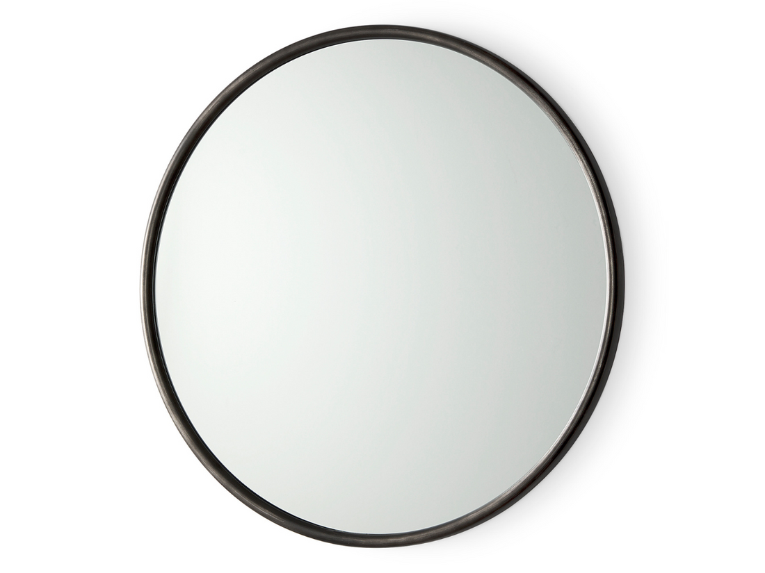 Piper Black Metal Round Mirror | Calgary Furniture Store
