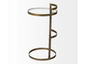 Reimer Accent Table - Gold Round Glass Top with Metal Frame | Calgary Furniture Store