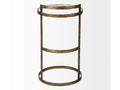 Reimer Accent Table - Gold Round Glass Top with Metal Frame | Calgary Furniture Store