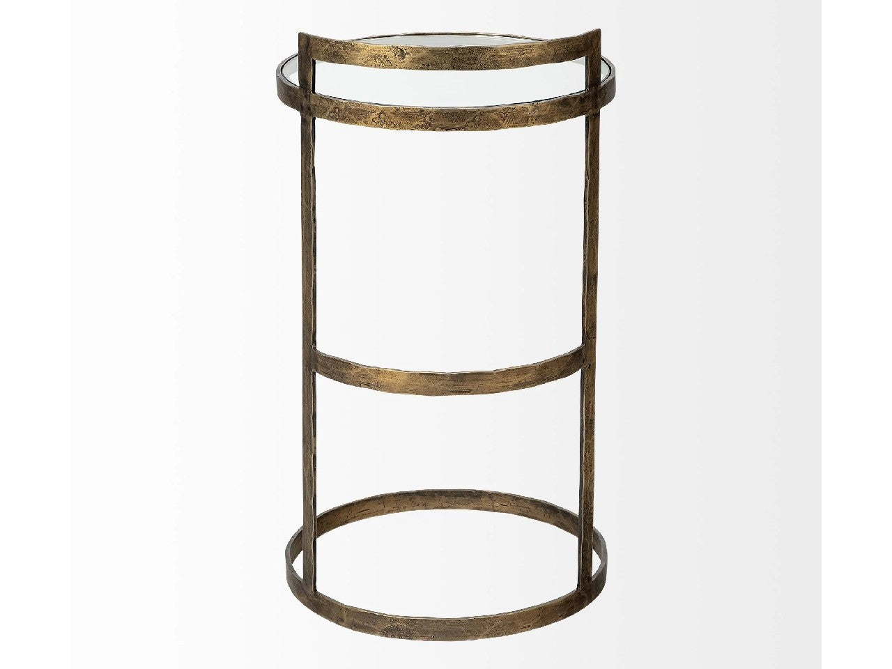 Reimer Accent Table - Gold Round Glass Top with Metal Frame | Calgary Furniture Store