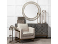 Reimer Accent Table - Gold Round Glass Top with Metal Frame | Calgary Furniture Store