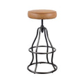 Bowlar Bar Stool Leather in Cognac Leather | Calgary's Furniture Store | Calgary Bar Stools