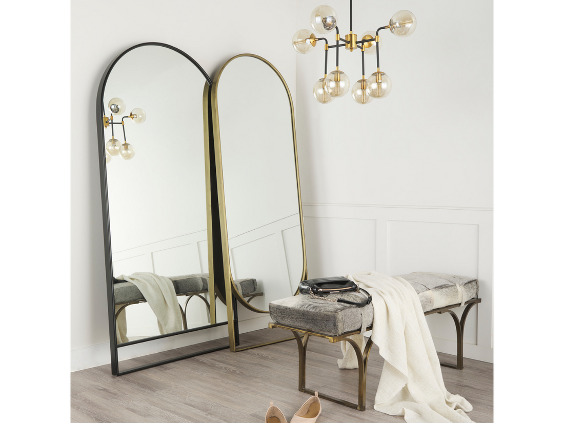 Sadie Black Arch Floor Mirror | Calgary Furniture Store