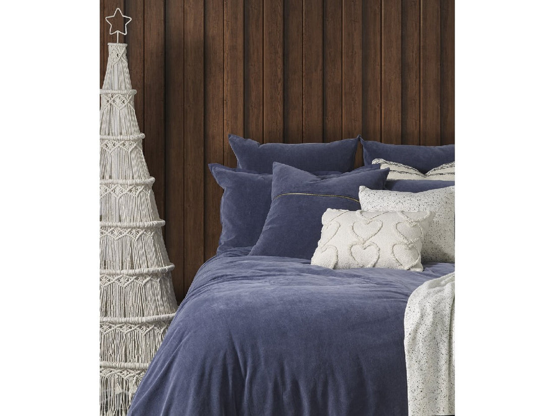Saphyr Blue Velvet Double Queen Duvet Cover | Calgary Furniture Store