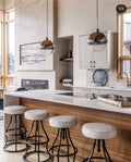 Bowlar Bar Stool Leather in Black | Calgary Furniture Store