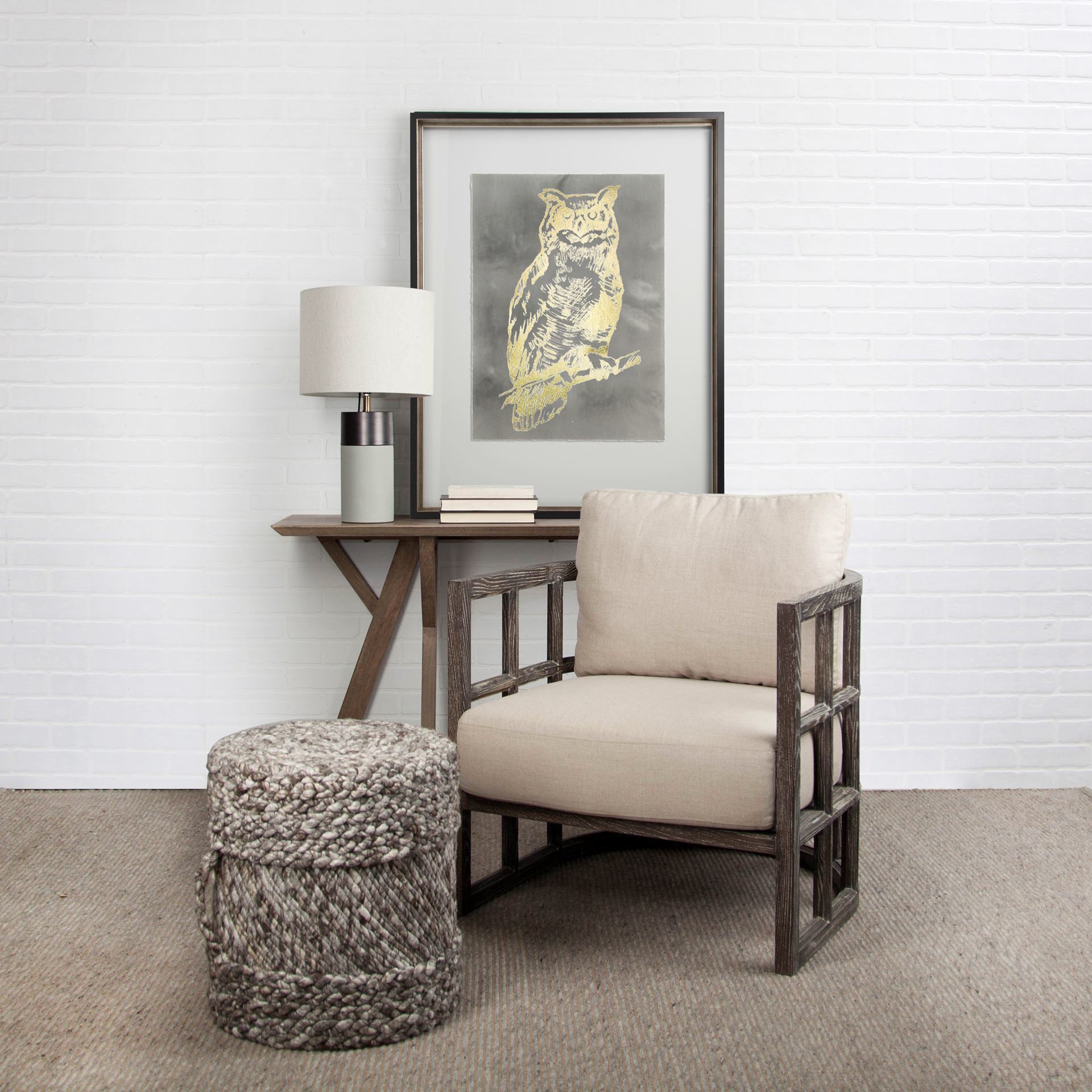 Skylar Accent Chair - Cream Fabric Covered Cushioned | Calgary Furniture Store