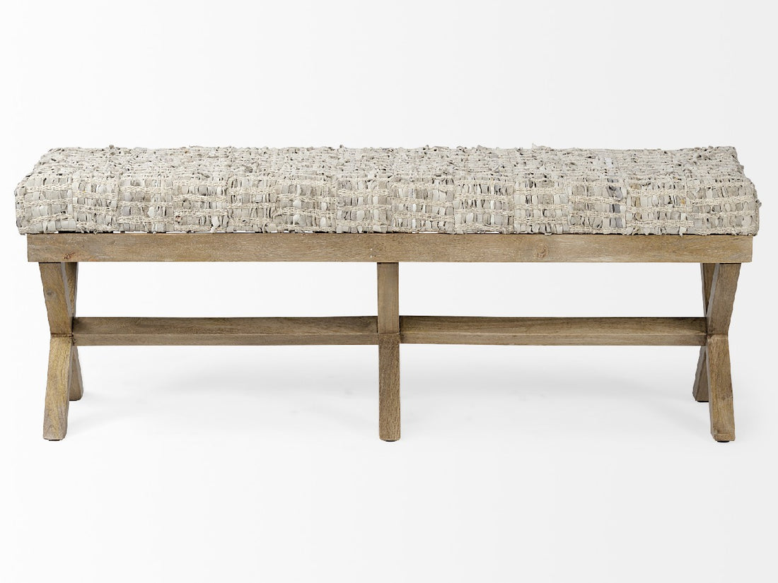 Solis Woven Accent Bench | Calgary Furniture Store
