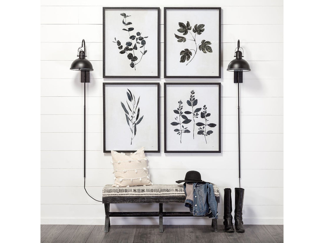 Solis Black And Cream Upholstered Patterned Seat Accent Bench | Calgary's Furniture Store | Calgary Benches