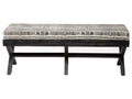 Solis Black And Cream Upholstered Patterned Seat Accent Bench | Calgary's Furniture Store | Calgary Benches