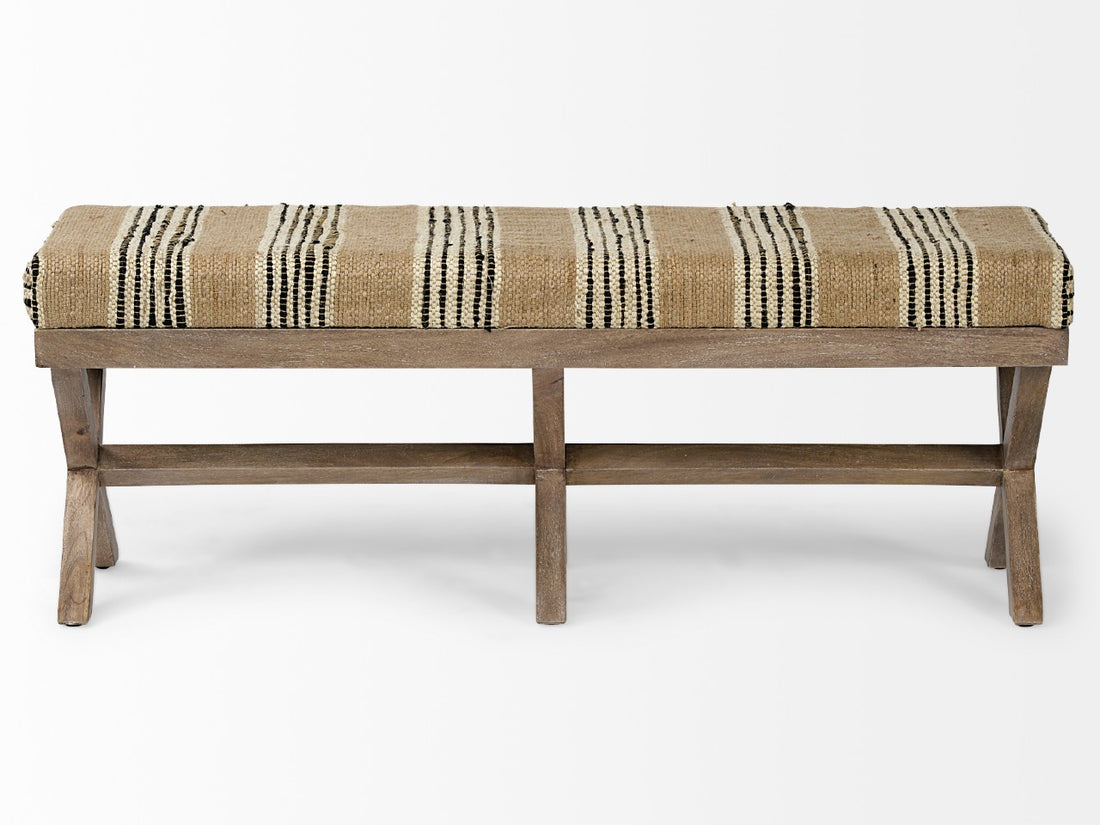 Solis Stripe Accent Bench | Calgary Furniture Store