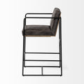 Stamford Ebony Leather Seat Black Metal Frame Counter Stool | Calgary Furniture Store