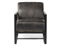 Stamford I Black Genuine Leather Accent Chair - Metal Frame | Calgary's Furniture Store | Calgary Accent Chairs