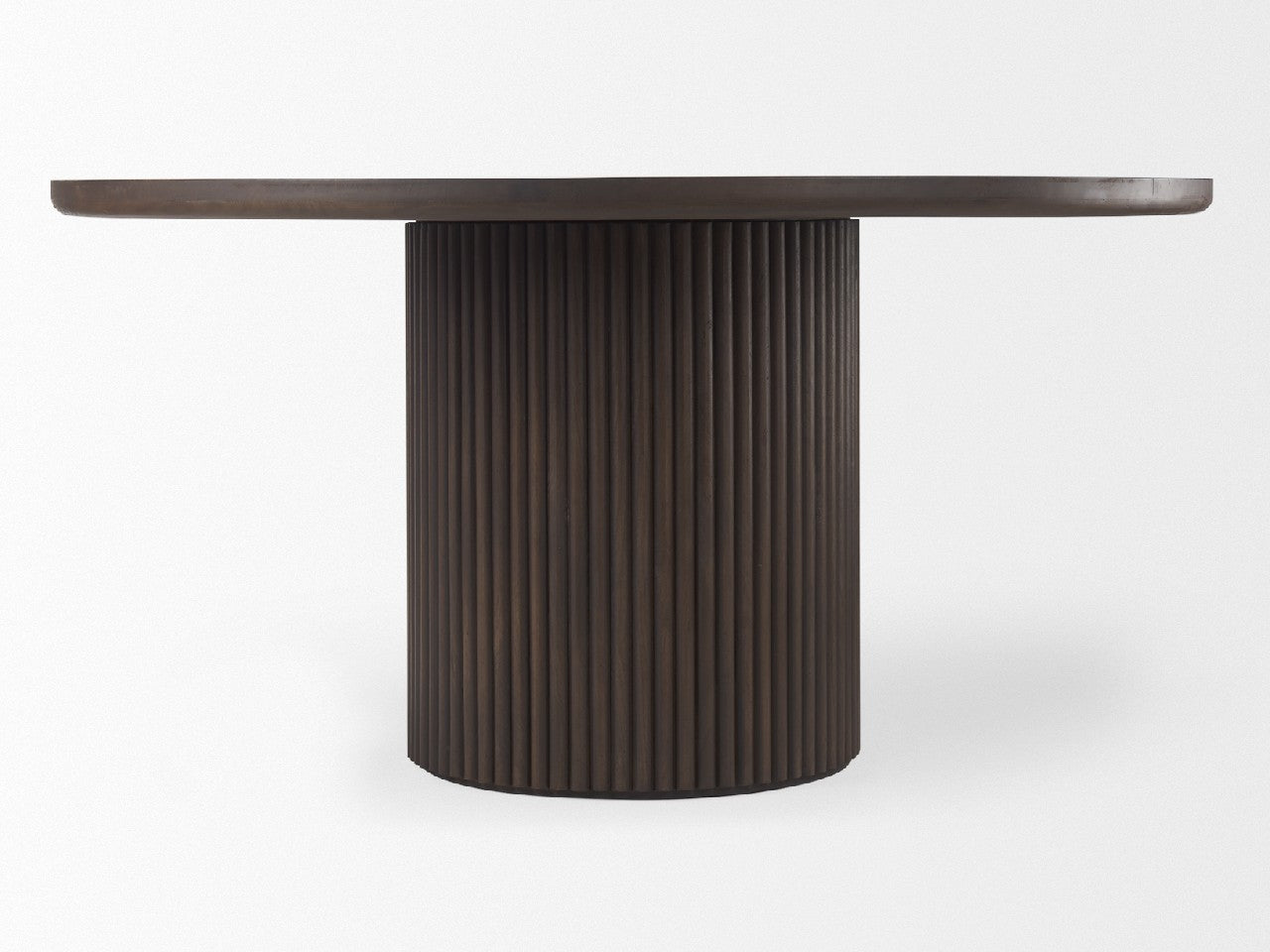 Terra Dark Brown Wood Round Dining Table - Showhome Furniture
