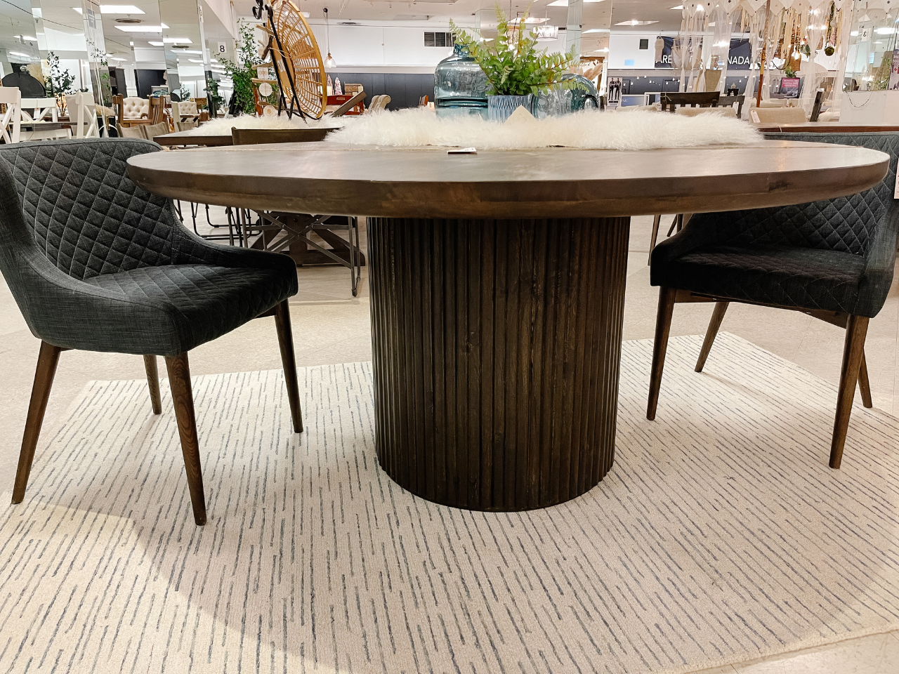 Terra Dark Brown Wood Round Dining Table | Calgary Furniture Store