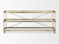 Trey Console Table- Gold Metal Glass | Calgary Furniture Store