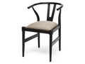 Trixie I Black Wooden Base Linen Seat Dining Chair | Calgary's Furniture Store | Calgary Dining Chairs