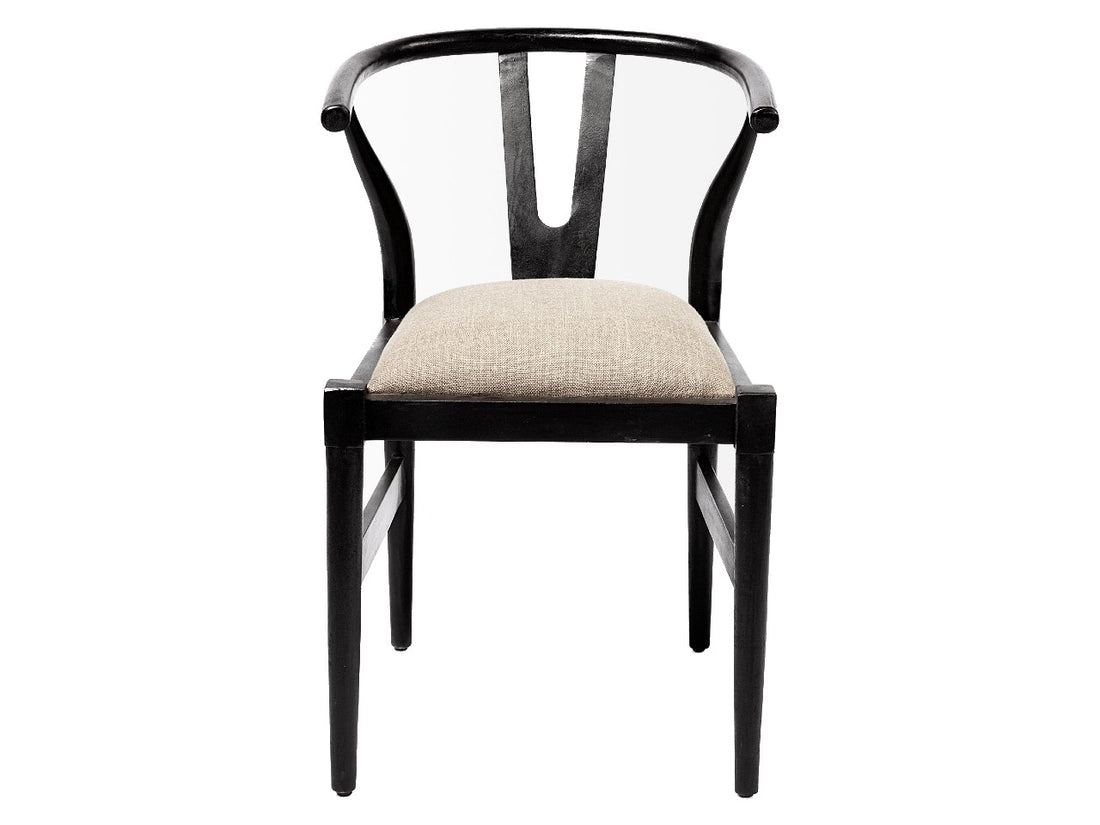 Trixie I Black Wooden Base Linen Seat Dining Chair | Calgary's Furniture Store | Calgary Dining Chairs