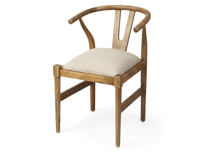 Trixie I Natural Linen Seat Dining Chair - Light Brown | Calgary's Furniture Store | Calgary Dining Chairs