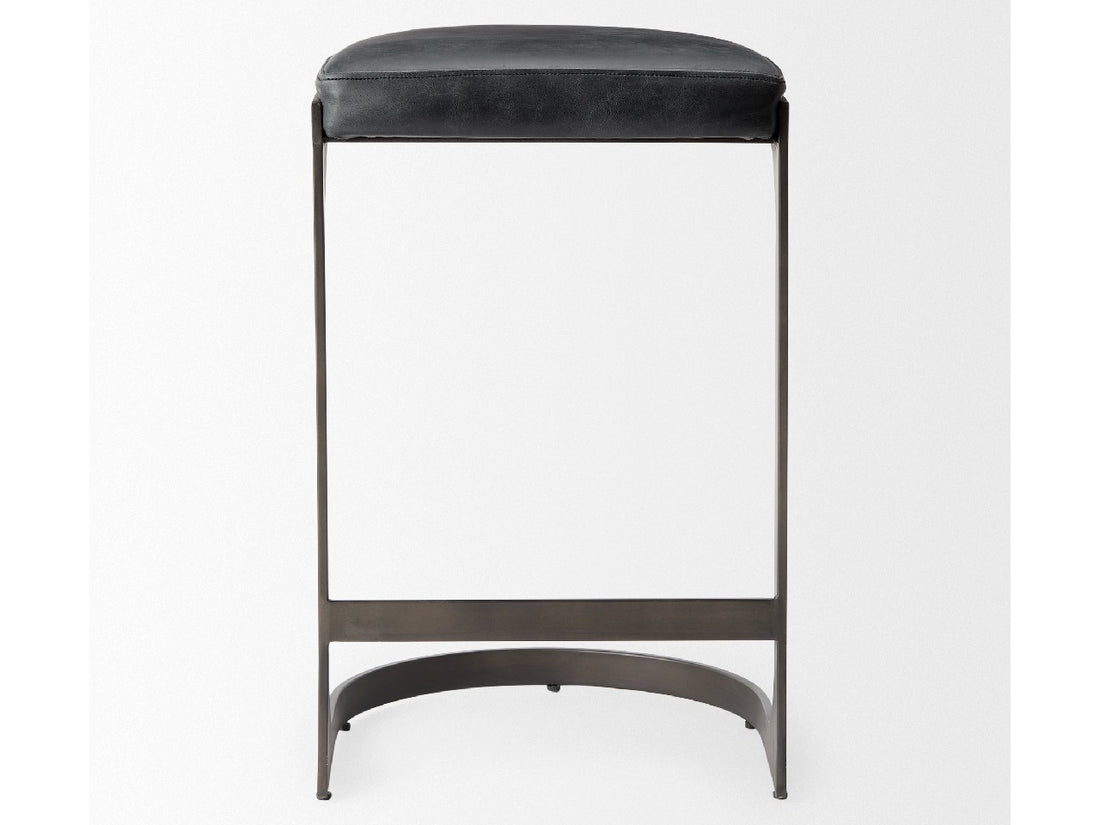 Tyson Black Leather Counter Stool | Calgary Furniture Store