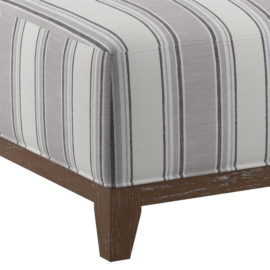 COCKTAIL OTTOMAN-STONE STRIPE | Calgary Furniture Store