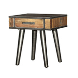 Solid Acacia Wood Vintage End Table | Calgary Furniture Store