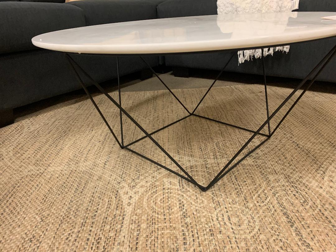 White Marble Round Coffee Table | Calgary Furniture Store