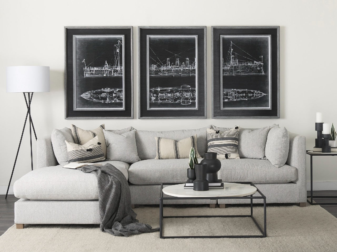 Valence Gray Ottoman | Calgary Furniture Store