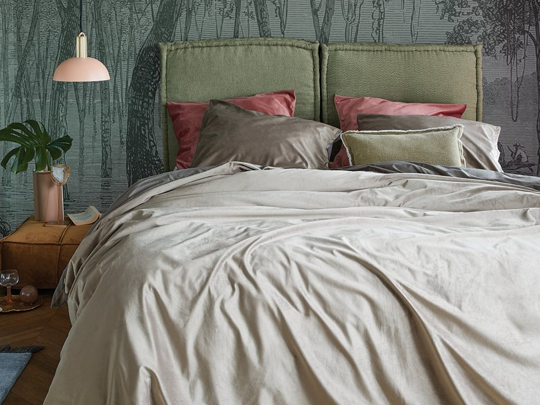 Veloute Grey Velvet King Duvet Cover | Calgary Furniture Store