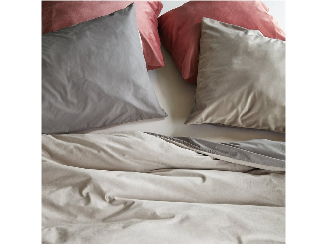 Veloute Grey Velvet King Duvet Cover | Calgary Furniture Store