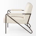 Vicunya Accent Chair - Off White Fabric Wrap Metal Frame | Calgary Furniture Store