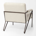 Vicunya Accent Chair - Off White Fabric Wrap Metal Frame | Calgary Furniture Store