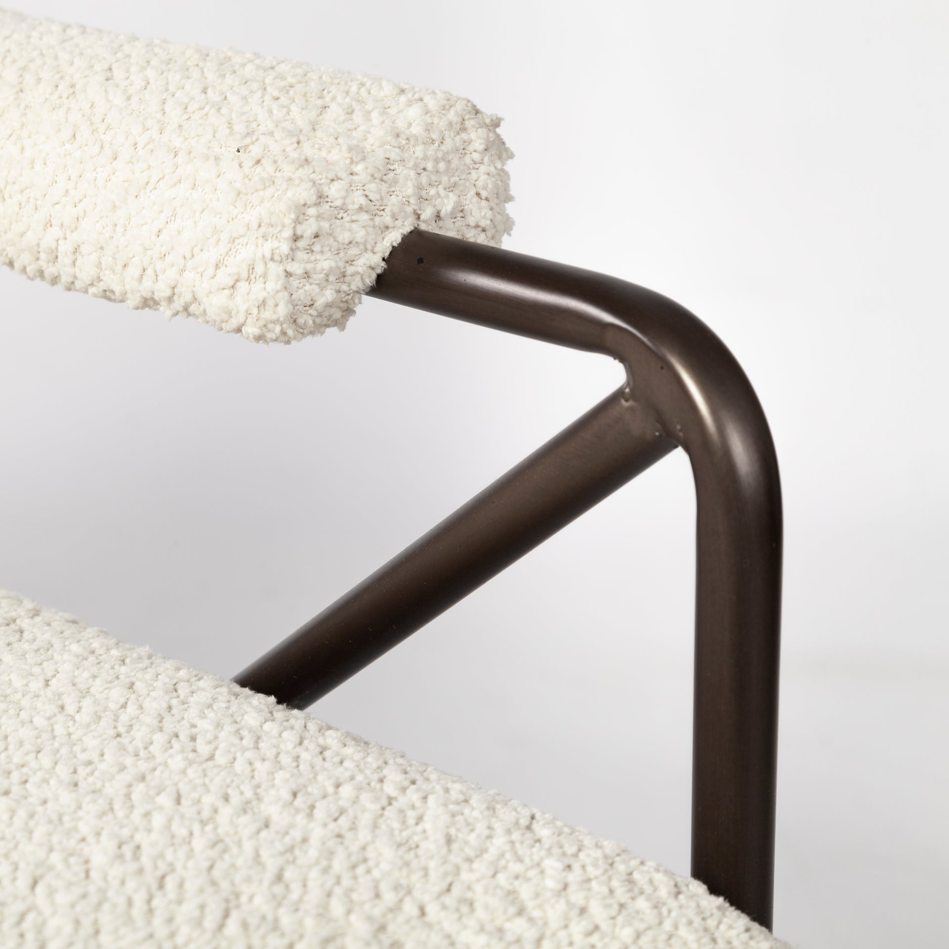 Vicunya Accent Chair - Off White Fabric Wrap Metal Frame | Calgary Furniture Store