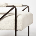 Vicunya Accent Chair - Off White Fabric Wrap Metal Frame | Calgary Furniture Store