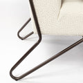 Vicunya Accent Chair - Off White Fabric Wrap Metal Frame | Calgary Furniture Store