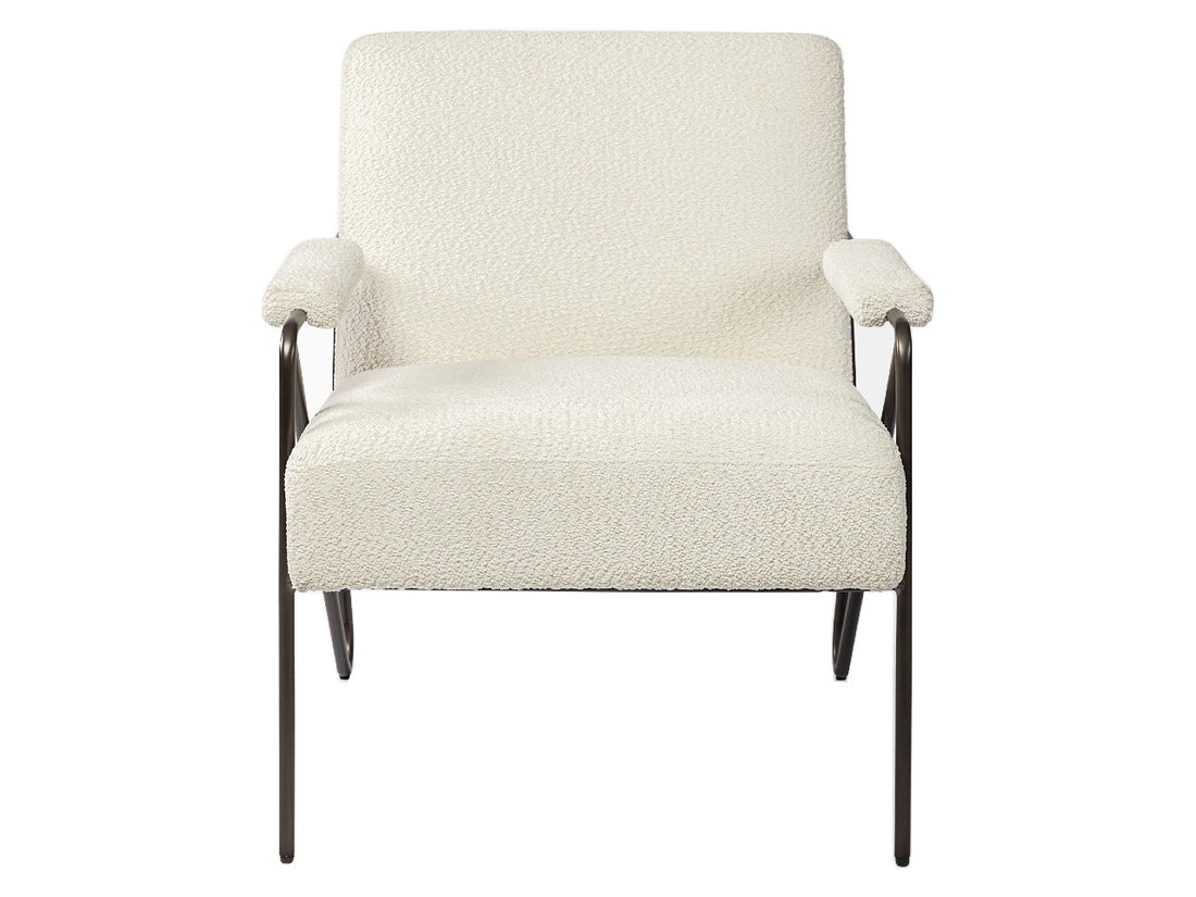 Vicunya Accent Chair - Off White Fabric Wrap Metal Frame | Calgary Furniture Store