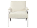 Vicunya Accent Chair - Off White Fabric Wrap Metal Frame | Calgary Furniture Store