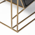 Watson Black Leather Accent Chair - Gold Metal Frame | Calgary Furniture Store