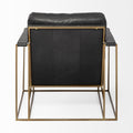 Watson Black Leather Accent Chair - Gold Metal Frame | Calgary Furniture Store