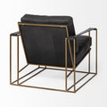 Watson Black Leather Accent Chair - Gold Metal Frame | Calgary Furniture Store