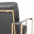 Watson Black Leather Accent Chair - Gold Metal Frame | Calgary Furniture Store