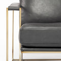 Watson Black Leather Accent Chair - Gold Metal Frame | Calgary Furniture Store