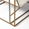 Watson Cream Fabric Wrap Accent Chair - Gold Metal Frame | Calgary Furniture Store