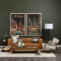 Watson Cream Fabric Wrap Accent Chair - Gold Metal Frame | Calgary Furniture Store