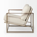 Watson Cream Fabric Wrap Accent Chair - Gold Metal Frame | Calgary Furniture Store