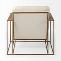 Watson Cream Fabric Wrap Accent Chair - Gold Metal Frame | Calgary Furniture Store