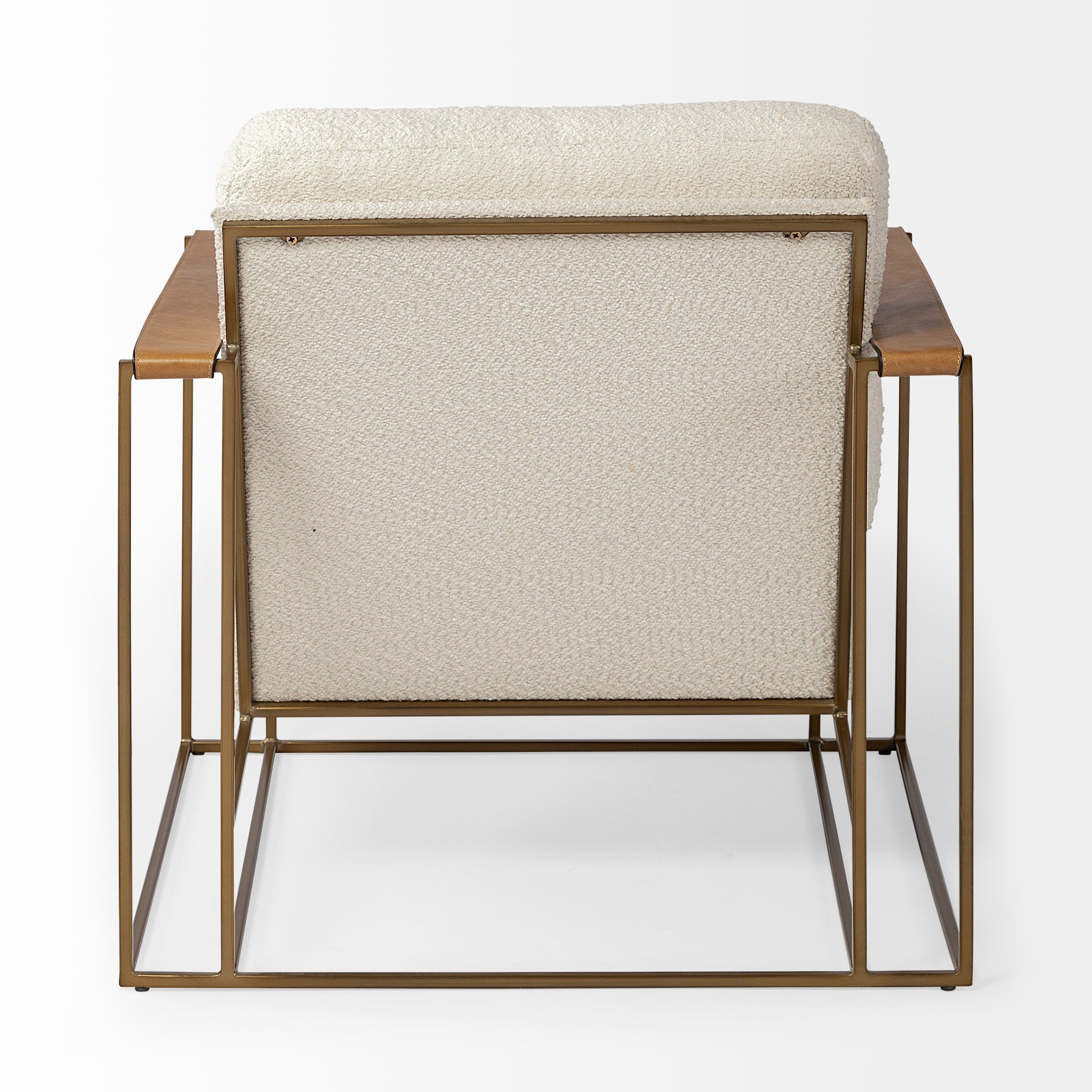 Watson Cream Fabric Wrap Accent Chair - Gold Metal Frame | Calgary Furniture Store